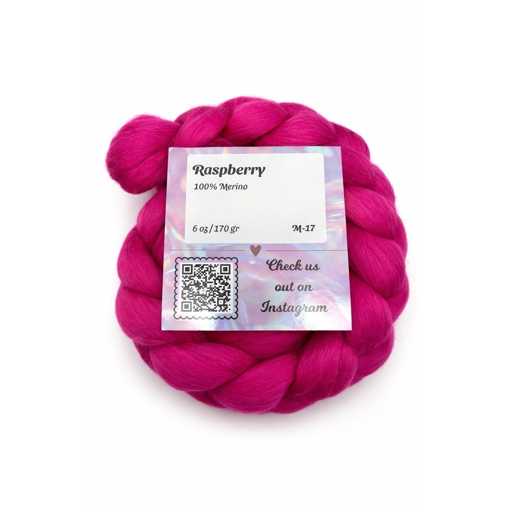 Divine Dyeworks Raspberry Merino Wool Roving 6oz Pink Fiber Spinning Felt - Picture 3 of 3